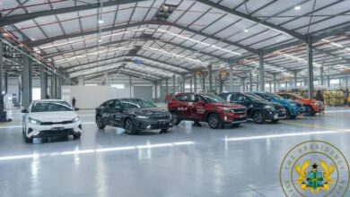 Assembled KIA automobiles at the commissioned KIA vehicle assembly plant